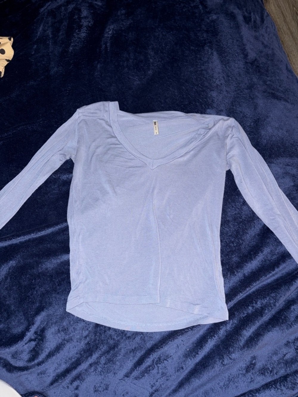 Tresics Light Lavender V-Neck Long Sleeve Top